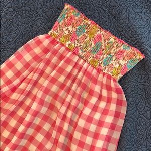 Betsey Johnson Pink Checkered strapless dress